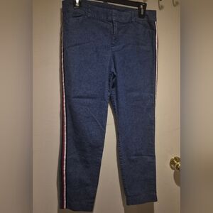 Old Navy Pixie Style Jeans with Red-White-Blue Side Stripe
